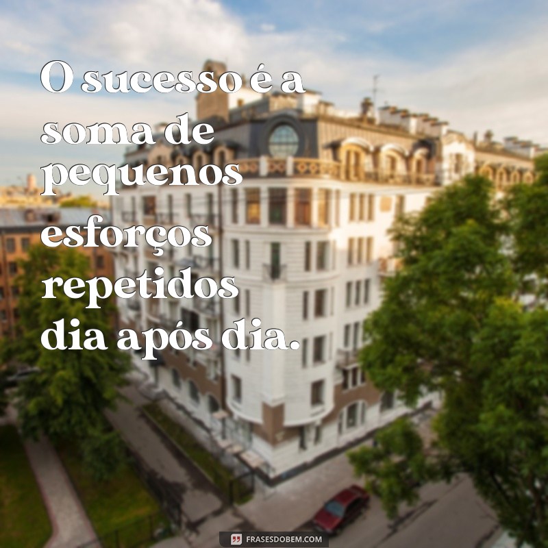 frases motivacionais empresa O sucesso é a soma de pequenos esforços repetidos dia após dia.