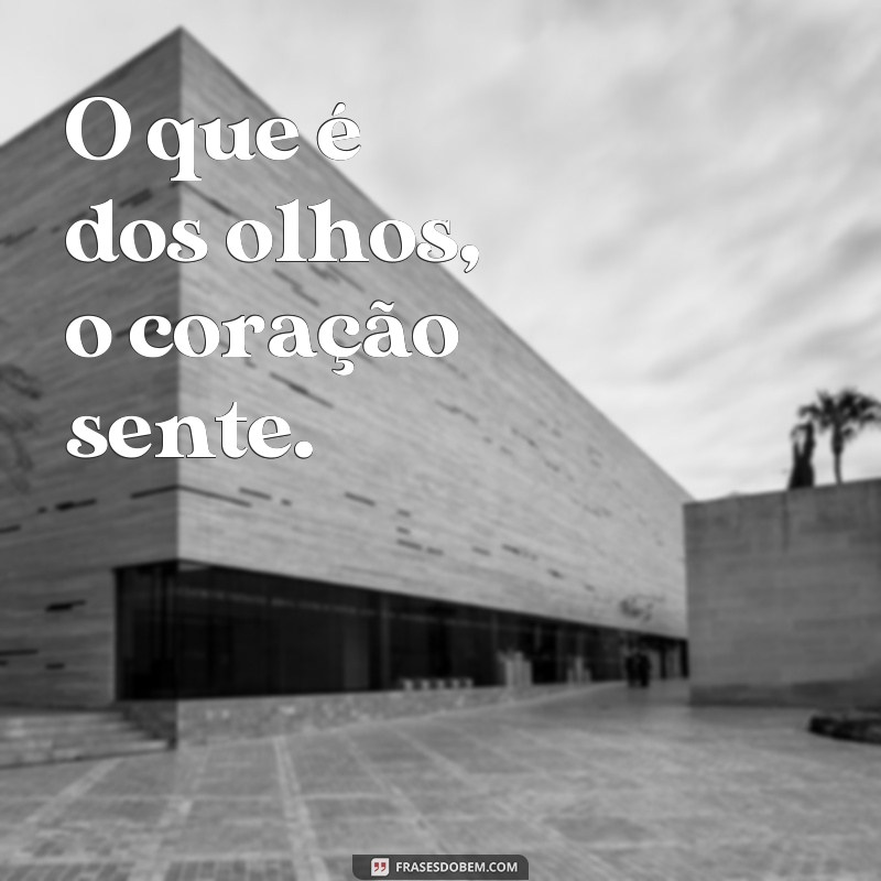 frases ditados popular O que é dos olhos, o coração sente.