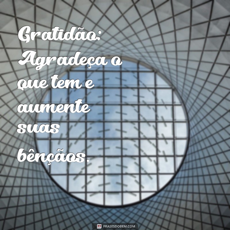 palavra de reflexão do dia Gratidão: Agradeça o que tem e aumente suas bênçãos.