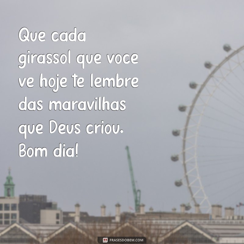 Comece Seu Dia com Energia: Bom Dia Inspirado em Girassóis e a Presença de Deus 