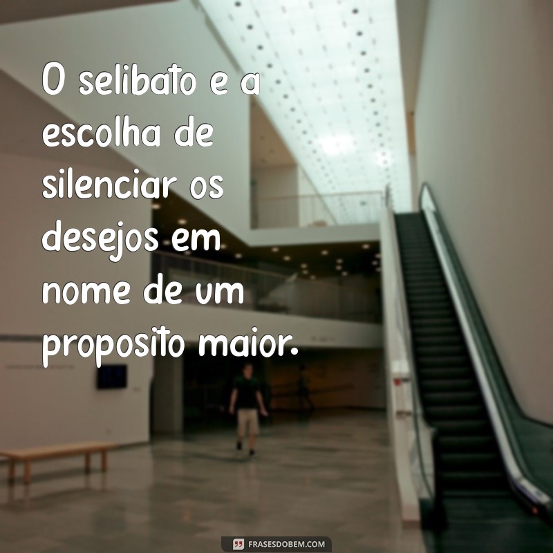 selibato O selibato é a escolha de silenciar os desejos em nome de um propósito maior.