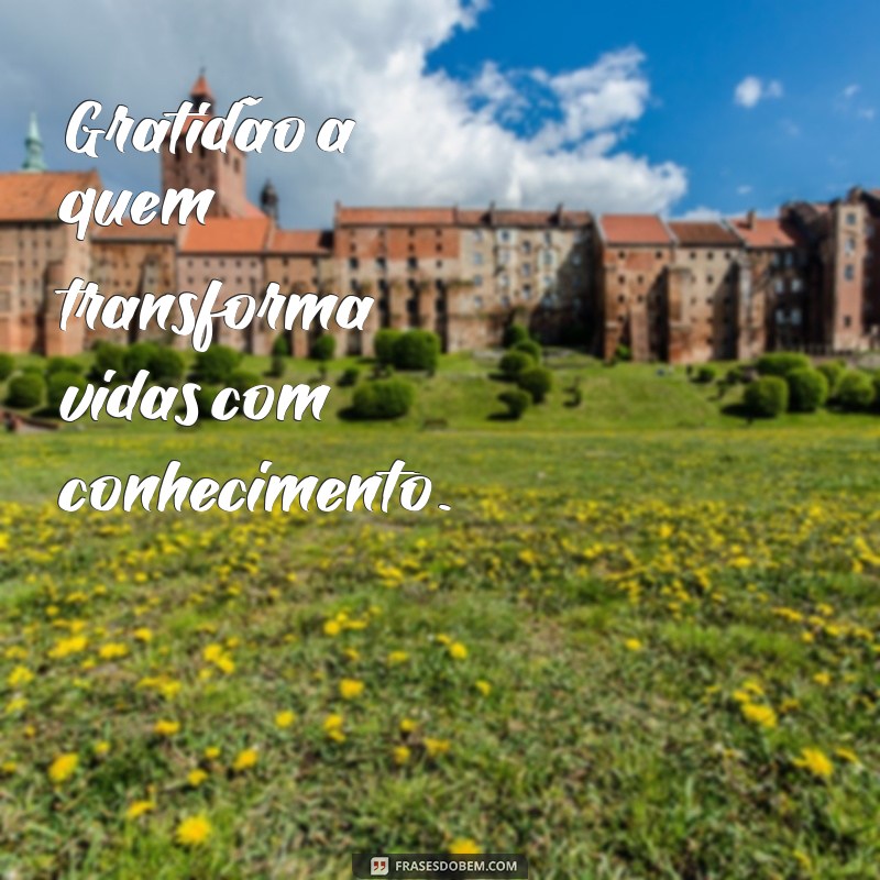 frases curta dia do professor Gratidão a quem transforma vidas com conhecimento.