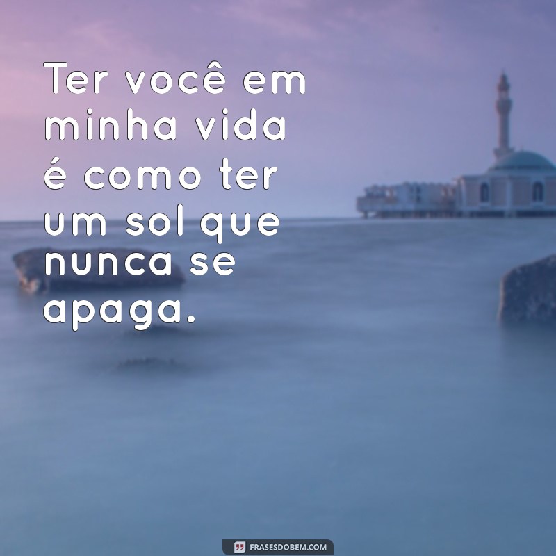 ter você em minha vida Ter você em minha vida é como ter um sol que nunca se apaga.