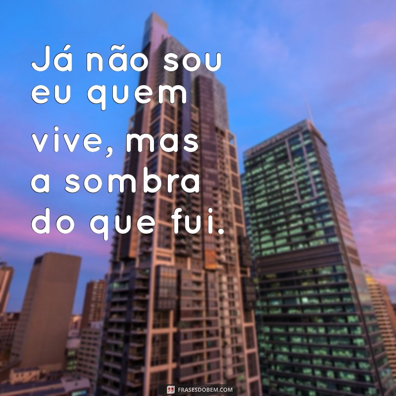 ja nao sou eu quem vive Já não sou eu quem vive, mas a sombra do que fui.