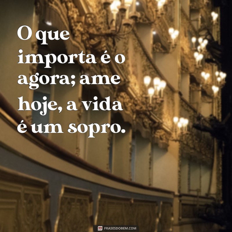 Viva Intensamente: Ame Hoje, Pois a Vida é um Sopro 