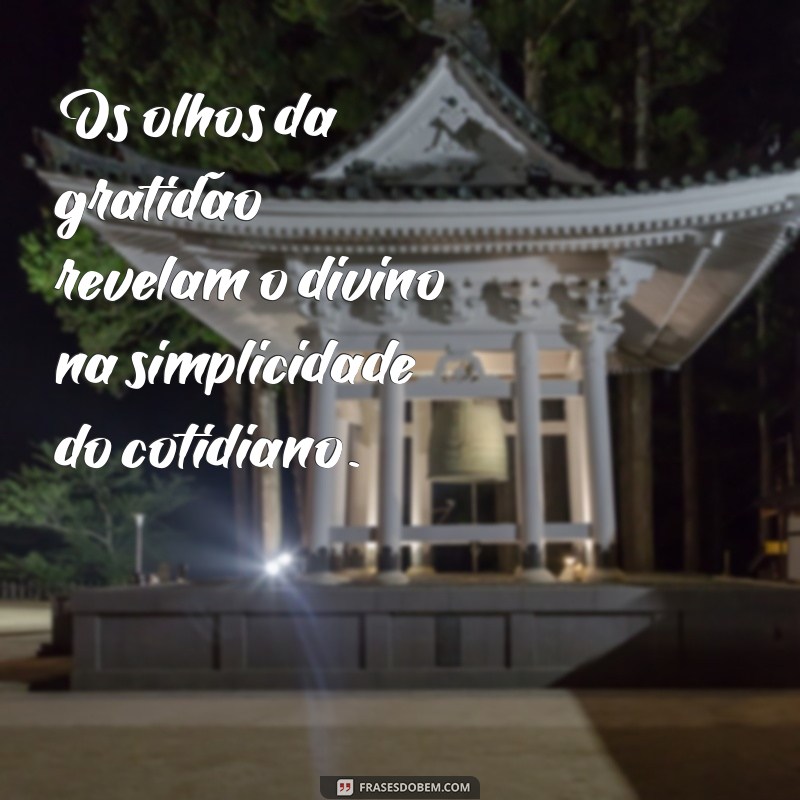 os olhos da gratidão podem ver deus em todo lugar Os olhos da gratidão revelam o divino na simplicidade do cotidiano.