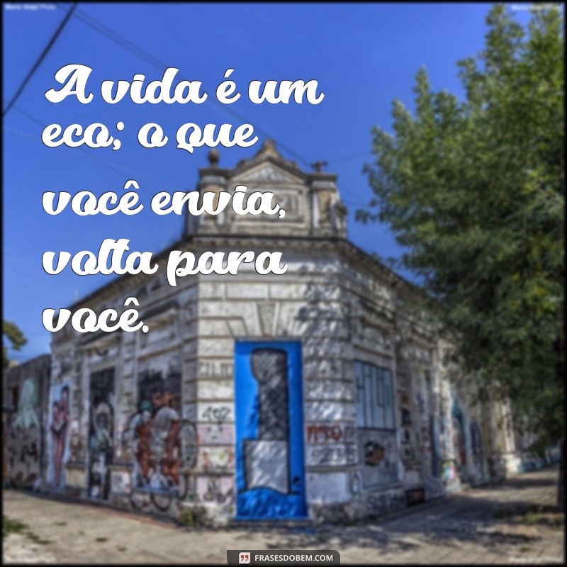 frases impactante sobre a vida A vida é um eco; o que você envia, volta para você.