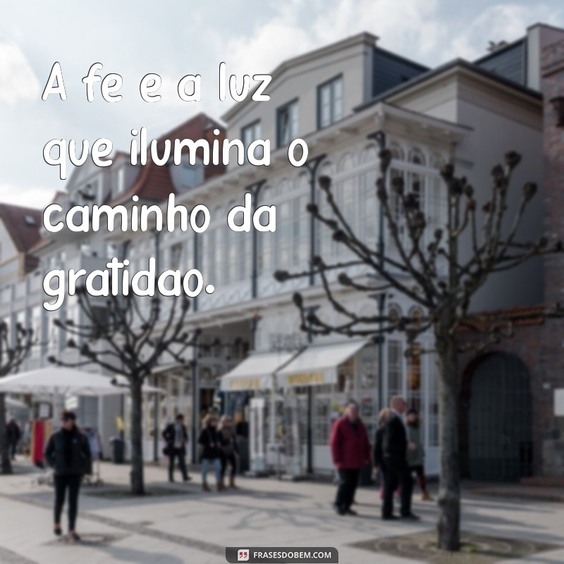 frases fé e gratidão A fé é a luz que ilumina o caminho da gratidão.