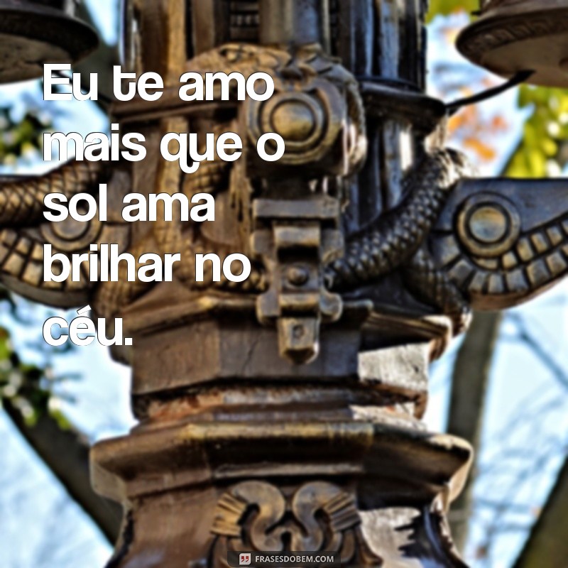 eu te amo mais que tudo Eu te amo mais que o sol ama brilhar no céu.