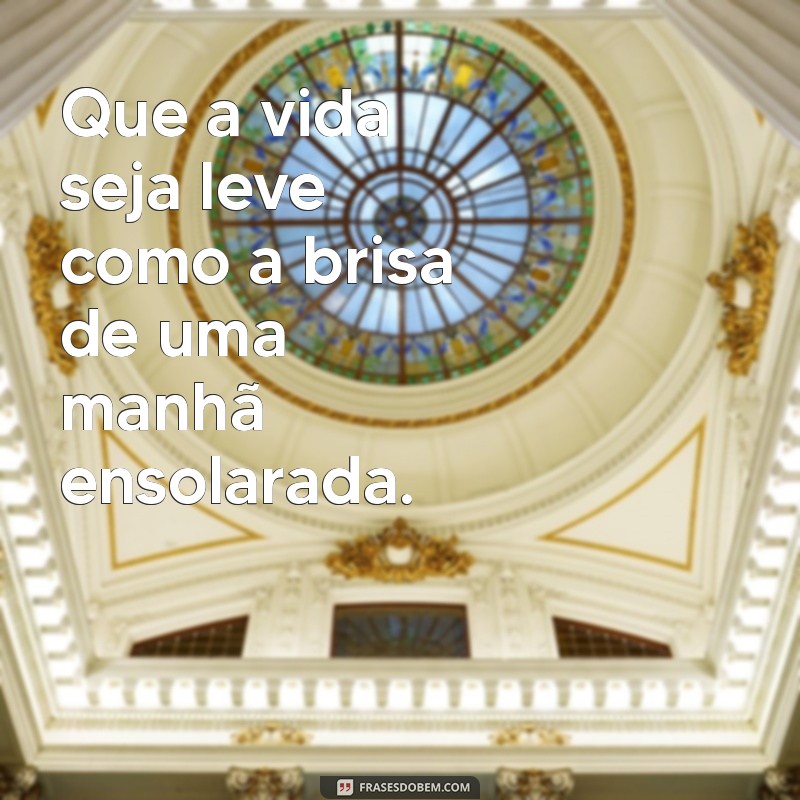 que a vida seja leve Que a vida seja leve como a brisa de uma manhã ensolarada.