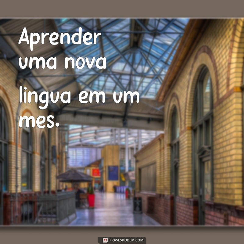 novos desafios Aprender uma nova língua em um mês.