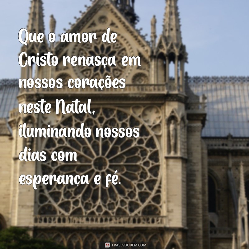 mensagem feliz natal evangélica Que o amor de Cristo renasça em nossos corações neste Natal, iluminando nossos dias com esperança e fé.