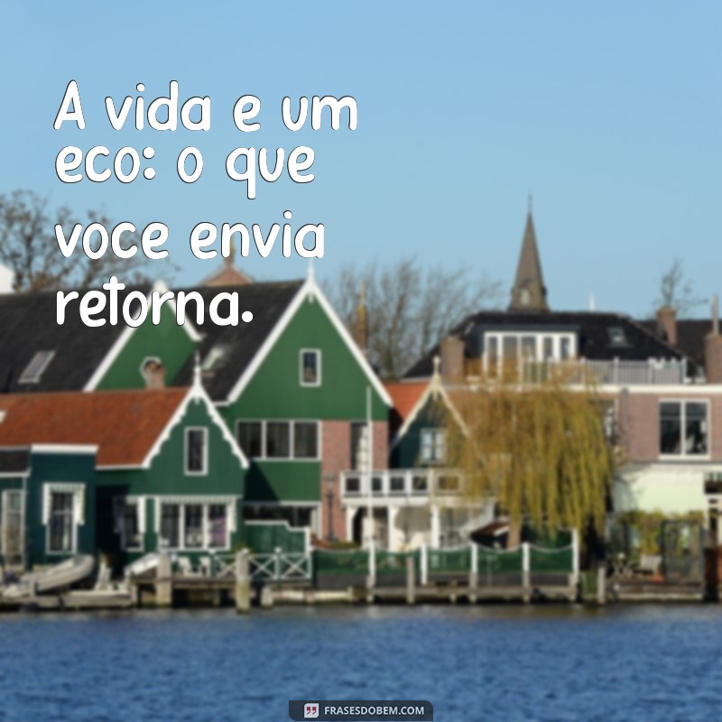 frases perfeitas para refletir A vida é um eco: o que você envia retorna.