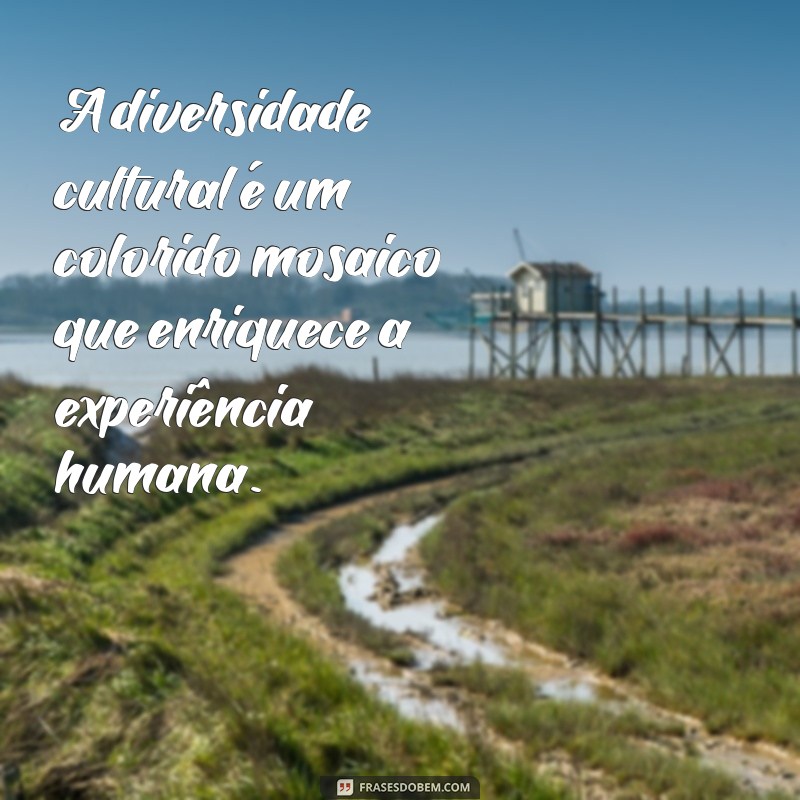 frases sobre diversidade cultural A diversidade cultural é um colorido mosaico que enriquece a experiência humana.