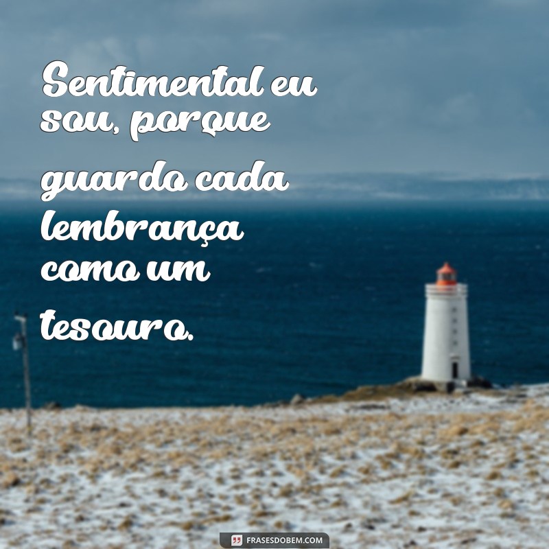 sentimental eu sou Sentimental eu sou, porque guardo cada lembrança como um tesouro.