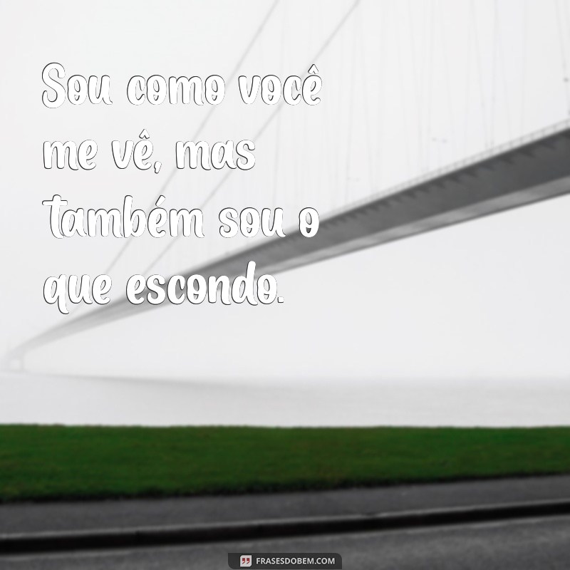 sou como você me vê Sou como você me vê, mas também sou o que escondo.