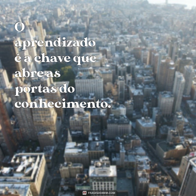 mensagem sobre aprendizado O aprendizado é a chave que abre as portas do conhecimento.