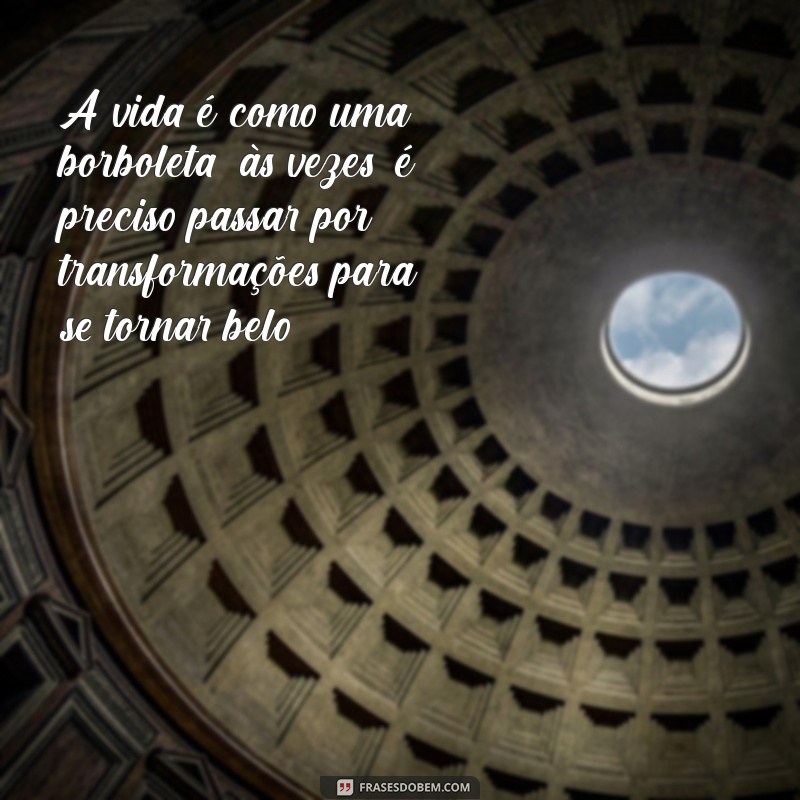 uma frases com a palavra borboleta A vida é como uma borboleta; às vezes, é preciso passar por transformações para se tornar belo.