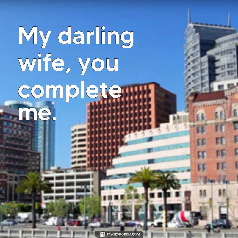 frases esposa em ingles My darling wife, you complete me.