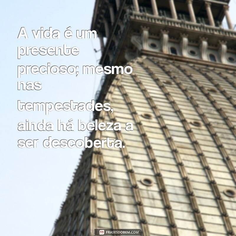 frases contra o suicidio A vida é um presente precioso; mesmo nas tempestades, ainda há beleza a ser descoberta.