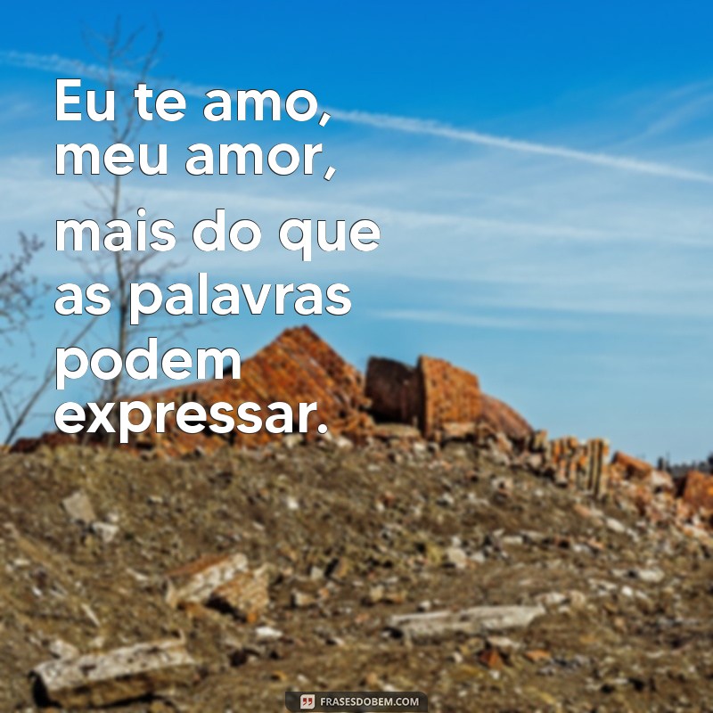 eu te amo meu amor Eu te amo, meu amor, mais do que as palavras podem expressar.