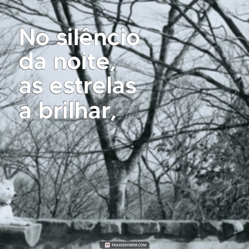 poemas e rimas No silêncio da noite, as estrelas a brilhar,