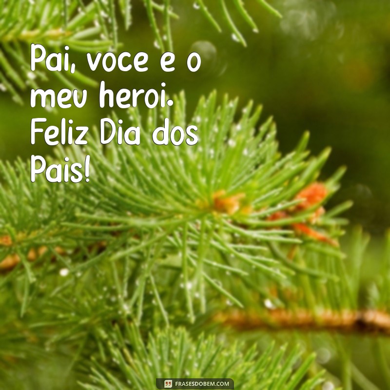 feliz dia dos pais para mim Pai, você é o meu herói. Feliz Dia dos Pais!