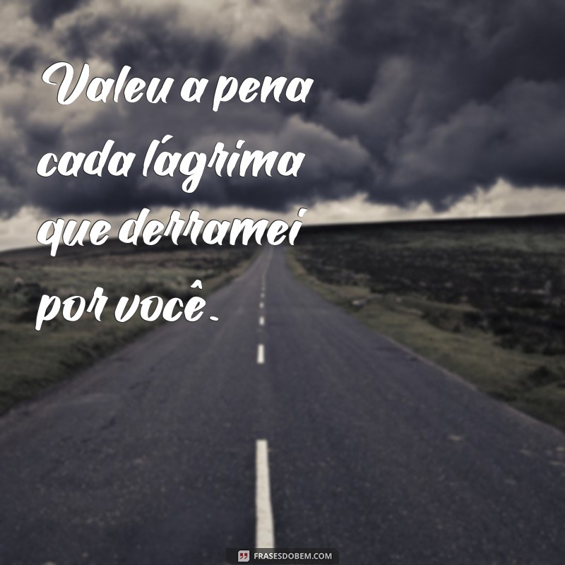 valeu a pena ou apena Valeu a pena cada lágrima que derramei por você.