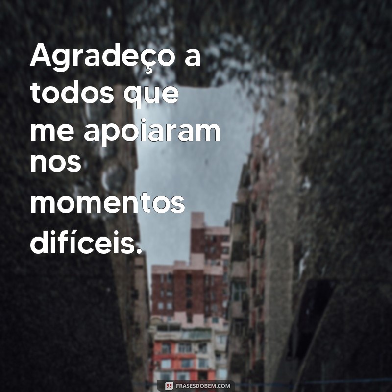 frases agradeço a todos Agradeço a todos que me apoiaram nos momentos difíceis.