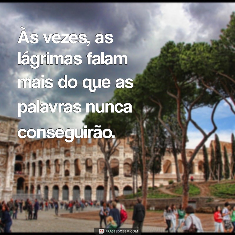 mensagem triste da vida Às vezes, as lágrimas falam mais do que as palavras nunca conseguirão.