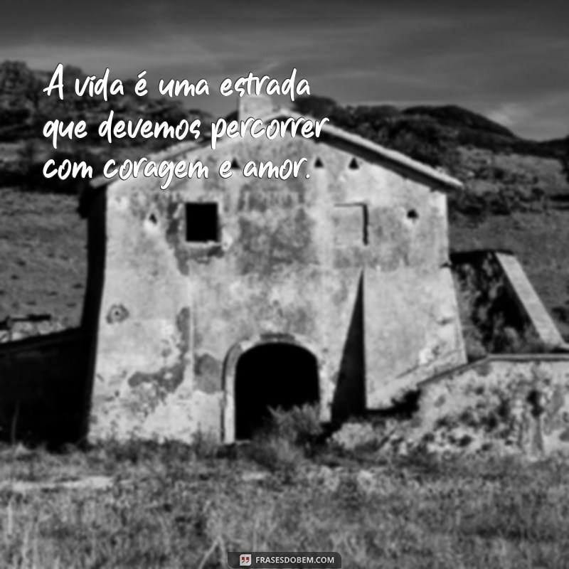 frases poemas sobre a vida A vida é uma estrada que devemos percorrer com coragem e amor.