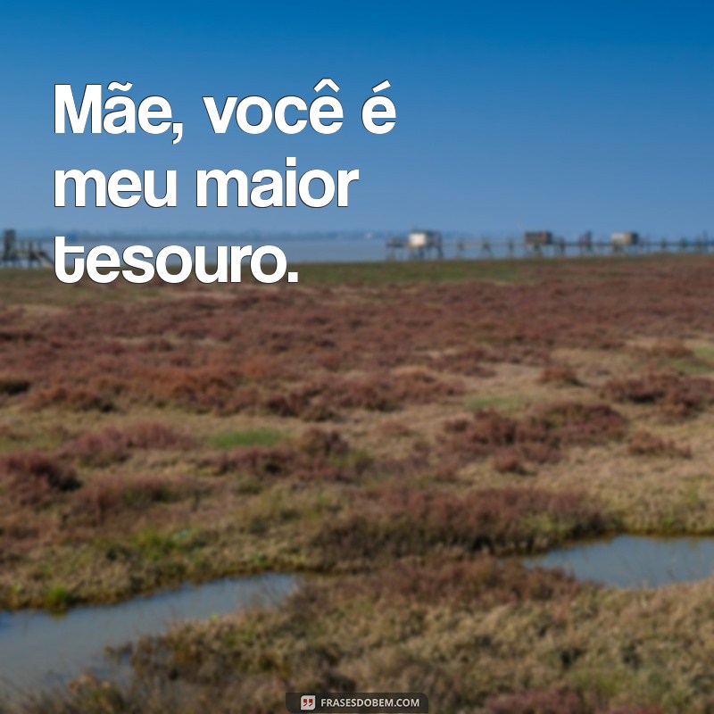 frases para o dia das mães pequena Mãe, você é meu maior tesouro.