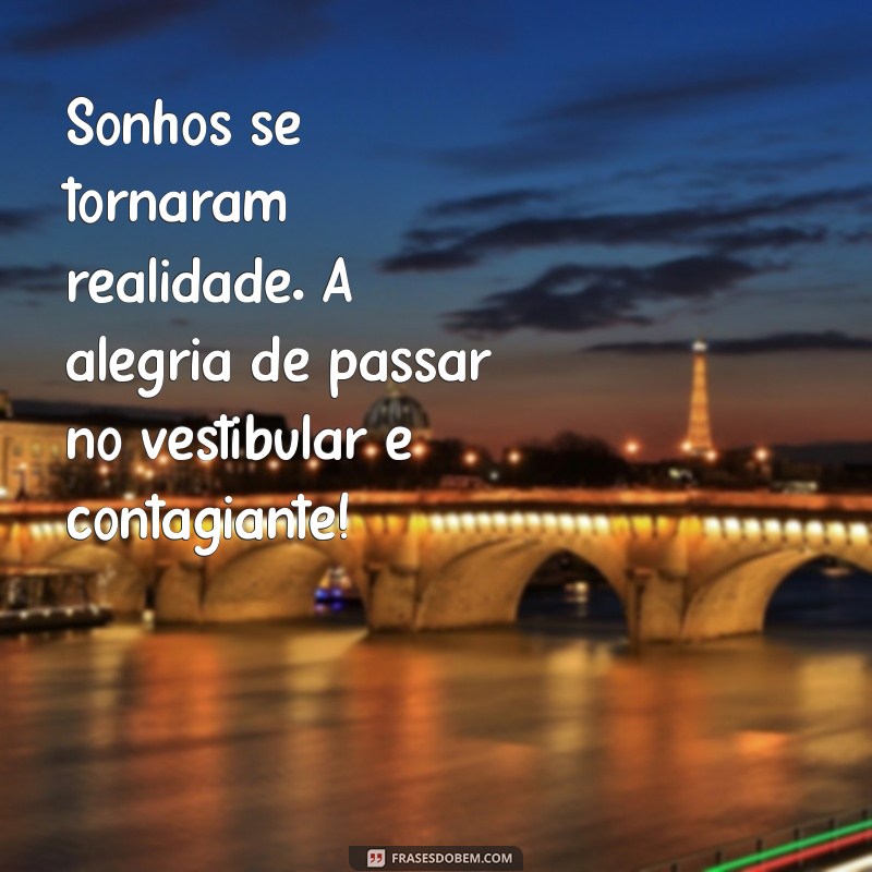 Conquistei Meu Sonho: A Felicidade de Passar no Vestibular 