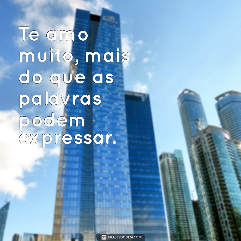 mensagem te amo muito Te amo muito, mais do que as palavras podem expressar.