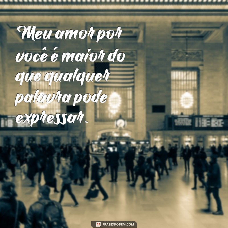 pequenas frases de amor para namorada Meu amor por você é maior do que qualquer palavra pode expressar.