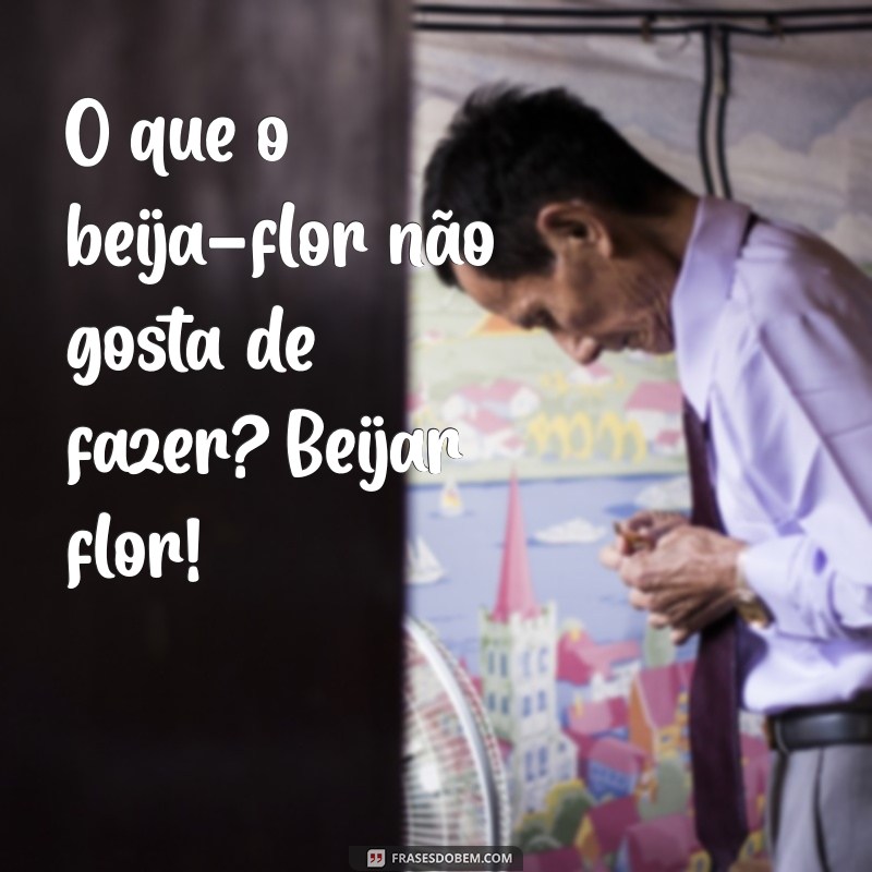 piadas pequenas e boas O que o beija-flor não gosta de fazer? Beijar flor!