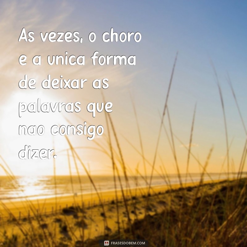 choro frases Às vezes, o choro é a única forma de deixar as palavras que não consigo dizer.