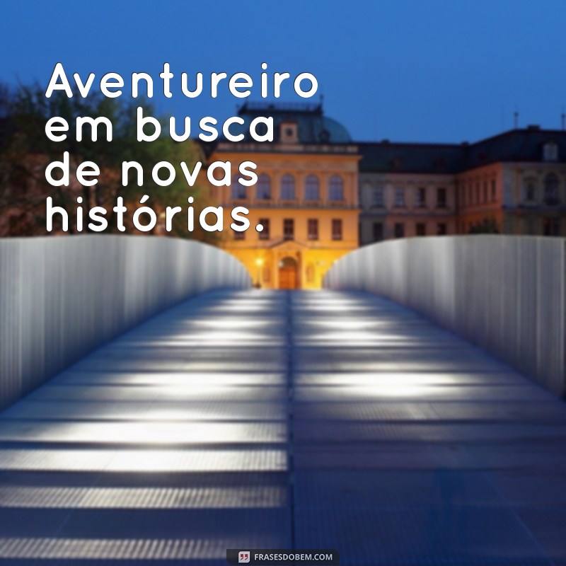 coisas pra colocar na bio Aventureiro em busca de novas histórias.