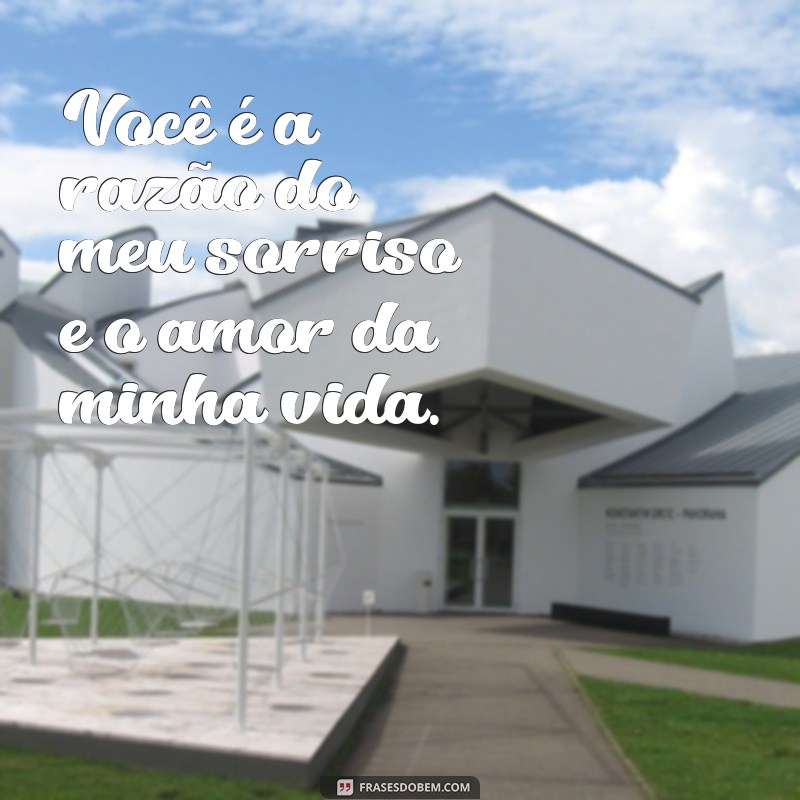 frases apaixonada para marido Você é a razão do meu sorriso e o amor da minha vida.