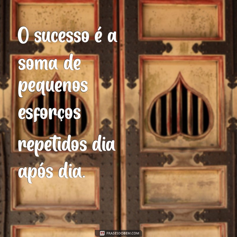 frases de incentivo de trabalho O sucesso é a soma de pequenos esforços repetidos dia após dia.