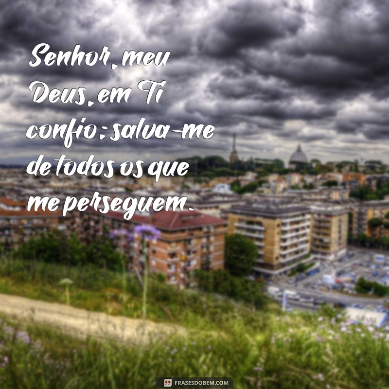 salmo 7 da bíblia sagrada Senhor, meu Deus, em Ti confio; salva-me de todos os que me perseguem.