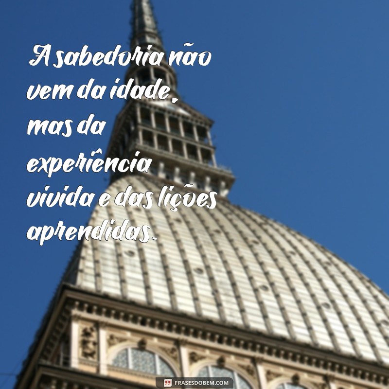 mensagens sabias A sabedoria não vem da idade, mas da experiência vivida e das lições aprendidas.