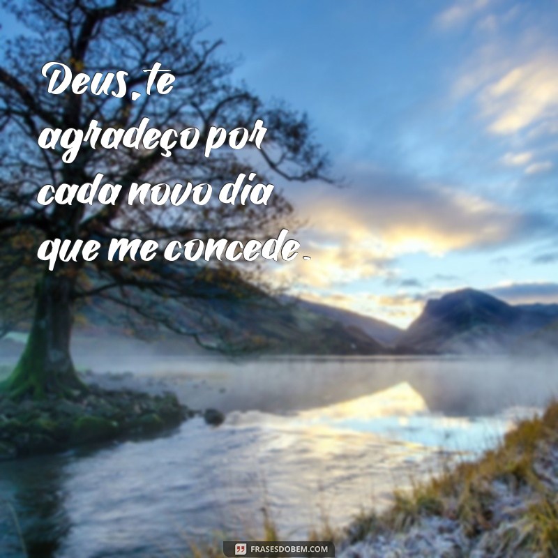 deus te agradeço por tudo Deus, te agradeço por cada novo dia que me concede.