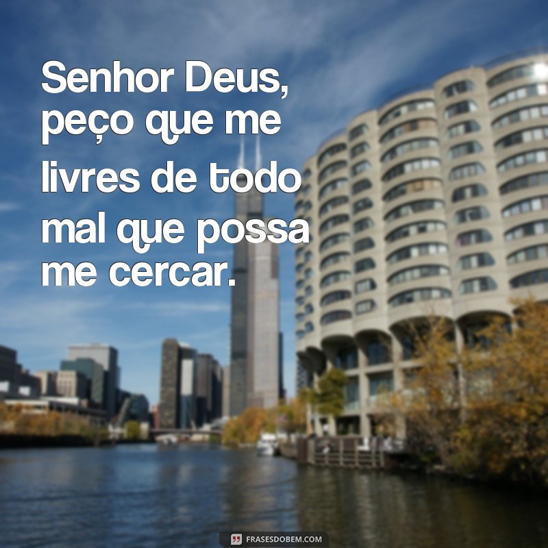 frases oração do livramento Senhor Deus, peço que me livres de todo mal que possa me cercar.