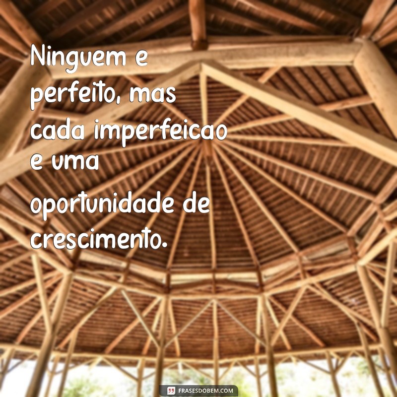 frases ninguém é perfeito Ninguém é perfeito, mas cada imperfeição é uma oportunidade de crescimento.