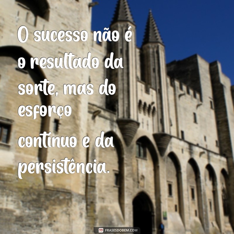 frases de trabalho motivacional O sucesso não é o resultado da sorte, mas do esforço contínuo e da persistência.