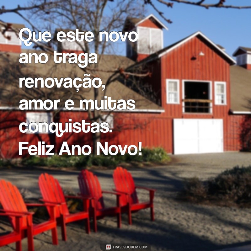 frases desejando feliz ano novo Que este novo ano traga renovação, amor e muitas conquistas. Feliz Ano Novo!