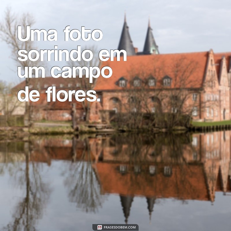 fotos para bio do instagram Uma foto sorrindo em um campo de flores.