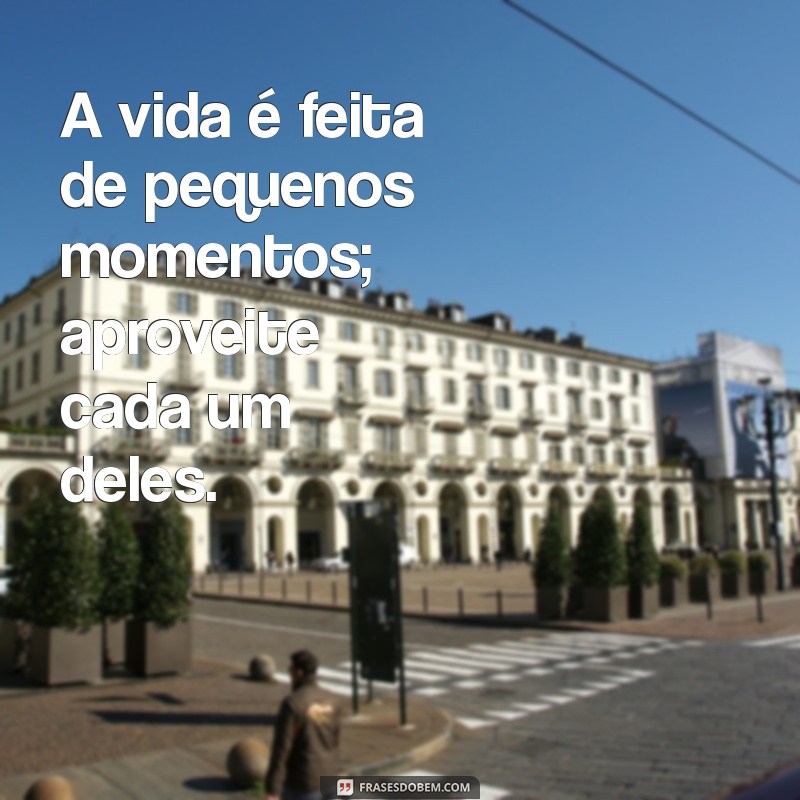 frases leve A vida é feita de pequenos momentos; aproveite cada um deles.