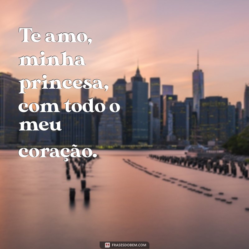 te amo minha princesa Te amo, minha princesa, com todo o meu coração.